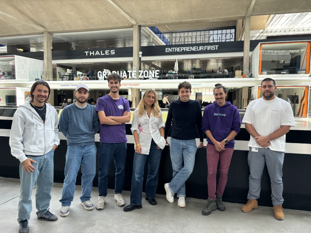 Picture of all the members of the Ako's team, in the hall of Station F